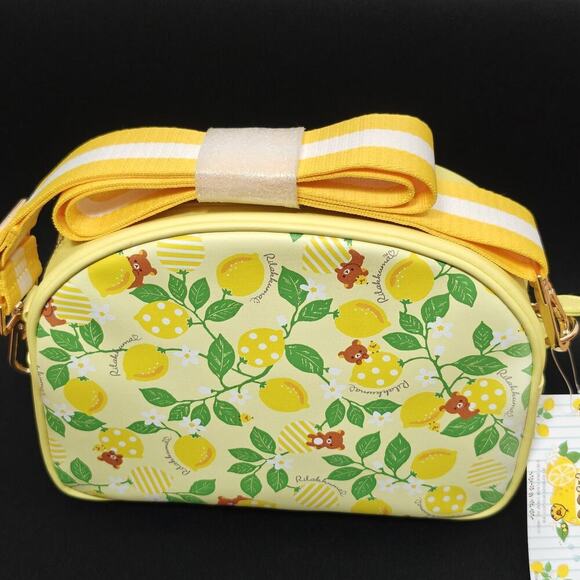 San-X Rilakkuma Bear Lemon Purse Crossbody Pouch Bag with Strap Yellow Green NWT - Picture 6 of 10